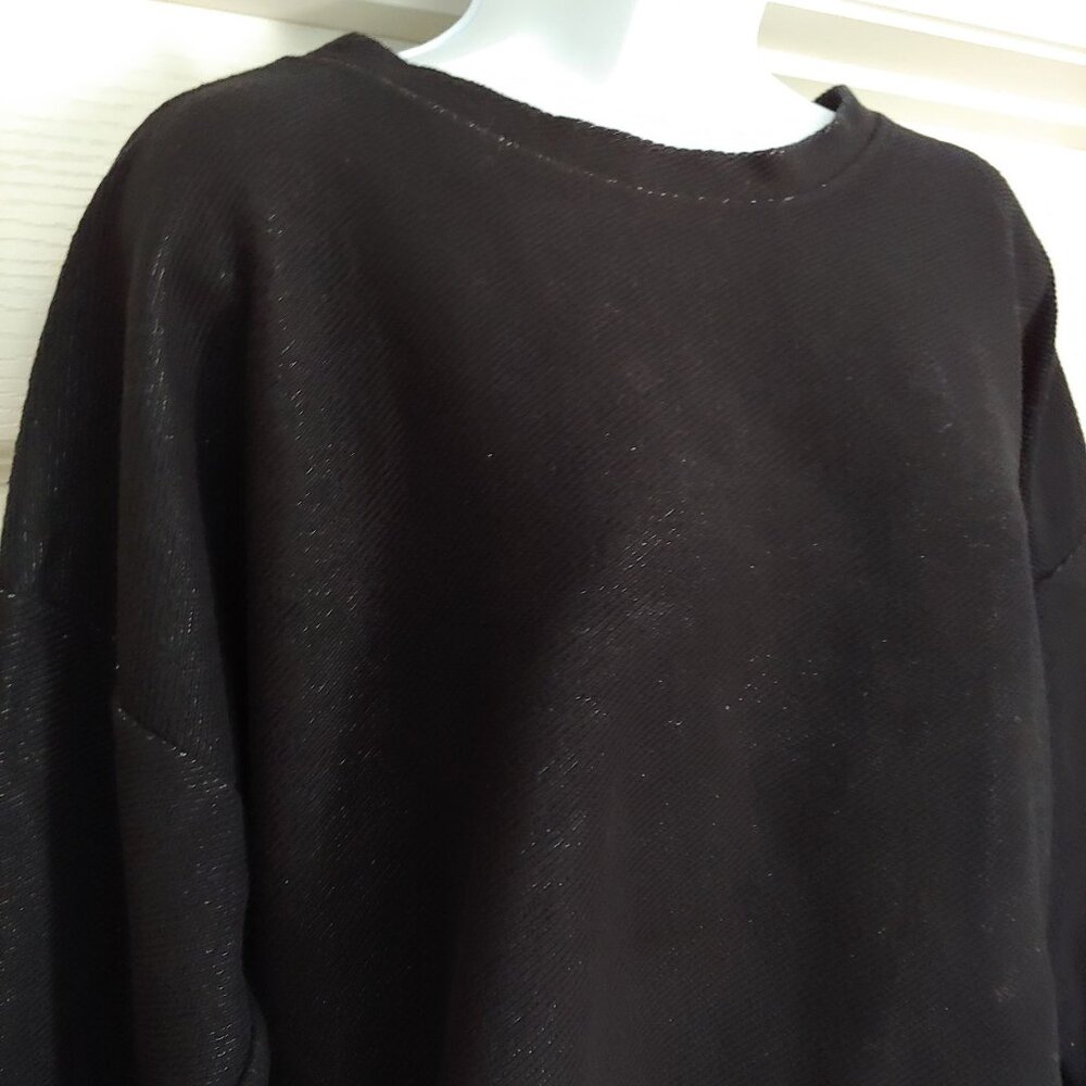 Fresh Produce Black Cotton Sweatshirt 3/4 length M/L - Picture 3 of 12